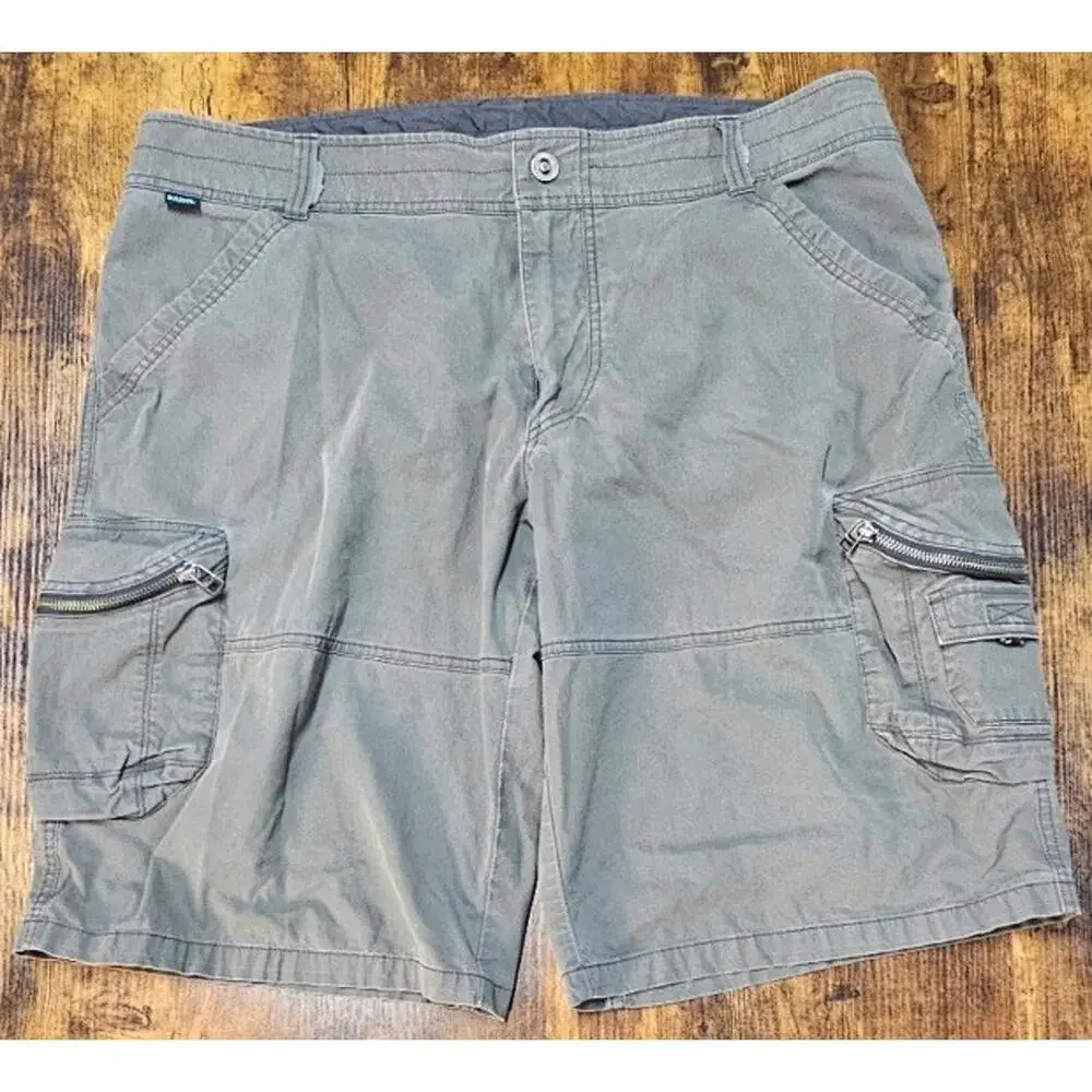 Kuhl‎ Hiking Cargo Zipper Gray Shorts Mens Size 38 Cotton Casual